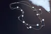 2018 Ny stil Hot Ladies Koreanska Smycken Halsband Hollow Rose Camellia Halsband Pearl Multilayer Long Necklace Chain Sweater Chain