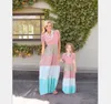 Mother And Daughter Dresses Summer Navy Style Striped Long Dress Fashion Mom And Baby Clothing Sleeveless Vest Stitching Dress OVer 20style