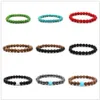 Multi Farben Natürliche Türkisen Stein Armband Charme 8 MM Männer Frauen Strang Perlen Yoga Armbänder Armreif Hohe Qualität