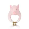 Atacado adorável rosa porco anéis na moda estilo bonito anéis de dedo animal 3d para mulheres crianças desenhos animados anel animal declaração jóias para presentes