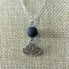 Lotus Flower Black Lava stone Necklace Volcanic Rock Beads DIY Aromatherapy Essential Oil Diffuser Necklaces Women Jewelry