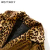 Tjockna leopard jacka kvinnor mittlång vinter faux päls kappa kvinnor slim casual luipaard päls jackor kvinnlig hajuku 2018