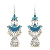 Idealway Nowe 6 kolorów vintage srebrne dzwonki frędzlowe kroplowe kolczyki dla kobiet biżuteria