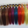 1gstrand 200st Lot Nano Ring 100 Human Hair Wire looptip Hair Extension16 18 20 inch Straight wave Color 1 60 Silver Option2323244