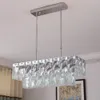 Modern LED Crystal Chandelier Lamp Rectangle E14 Chandeliers Lighting Fixtures Luxurious pendant Light for dining room Livingroom