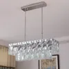 Moderne LED Lustre En Cristal Lampe Rectangle E14 Lustres Luminaires Pendentif Luxueux Lumière pour salle à manger Salon