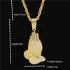 6 style bouddhisme bergamote pendentifs colliers pendentifs Bling Bling glacé cristal prière colliers Hip Hop bijoux pour cadeau