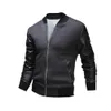 Mode pu lederen patchwork heren jassen moto fietser stijl mannelijke stand kraag slanke fit jas mannen bovenkledingveste hommes hot