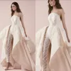 Alta Qualidade Designer Vestido de Noiva Strapless Lace Appliqued Moda Vestidos Bridais Custom Made Long Women Bugsuits