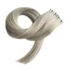 Grey Brazilian Hair Double Drawn Tape Extensions 100G 40pcs ash blonde Skin Weft Hair Extensions Tape 8a Micro Link Hair Extensions Human