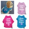 Husdjur Coats Pet Cat Dog Kläder Sommar Jag ger gratis Kisses Style Puppy Doggy T Shirt Vest Girl Dog Apparel