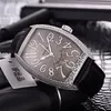 Новый Casablanca 8880 C DT Стальная серебряная серебряная панель серебряная циферблат Japan Miyota 8215 Автоматические мужские часы черные кожаные ремешки Watches277L