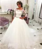 새로운 로맨틱 흰색 웨딩 드레스 볼 가운 얇은 명주 그린 신부 파티 가운 플러스 비공식 웨딩 드레스
