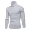 Hiver col haut épais chaud pull hommes col roulé marque hommes chandails Slim Fit pull hommes tricots mâle Double col