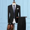 Chaqueta + Pantalones para hombre trajes azul oscuro y negro con pantalones 2017 nueva moda clásica boda negocio Slim Fit traje de fiesta para hombres