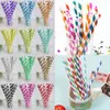 Pailles en papier colorées jetables, dégradables rapidement, multicolores, écologiques, pour jus, pour fête de mariage d'été