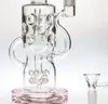 hot 11.5"FTK thick glass recyclers oil rigs water pipes hollow out design bong with seed of life perc 14.4mm joint