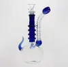 Rig Blue Glass Bongs Fajki wodne Miska oleju palenia fajki inline Perkolatory Dwa Funkcja wspólnych 14,4 mm wodociągach