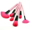 Make-up-Pinsel-Sets mit Holzgriff, 24 Stück, rosa, schwarz, Foundation, Gesichtspuder, Rouge, Gesichtskosmetik, Make-up-Pinsel mit Etuis