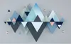 New Arrival Custom 3d Photo Wallpaper 3d Blue Geometric Triangles Splicing Nordic Style Bedroom Sofa TV Background Wall Decoration