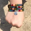 Tree Life 7 Chakra Un bracelet œil de tigre brins unisexe cadeau de Noël mala 108 Bouddha guérison manie 2637997