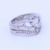 Casal anel claddagh Diamonique Jóias anéis de banda de Casamento conjunto para as mulheres do coração 5A Cz Ouro Branco Preenchido Feminino Anel de festa
