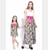Mommy And Me Dresses Family Matching Clothes Mother And Daughter Dresses Family Matching Clothes Kids Parent With Waistband Printed Dresses