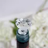 Modna butelka Korek Elegancki Kryształowy Kształcie Kształcie Chrome Czerwone Wino Bottle Korek Powieść Twist Wedding Favors Romantyczny prezenty