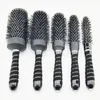 Siyah renkte Seramik Saç Fırçası Için Teknolojide Siyah Renkli İyonik Yuvarlak Fırça 1 Set 5 PCS4570149