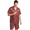 Erkek İpek Saten Pijama Pijama Pijama Set Pijama Seti Loungewear M, L, XL, 2XL, 3XL Kısa Sleeves__Gifts
