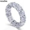 Vecalon 925 sterling sterling anello eternity anello 6mm 5a zircono Sona cz anelli di nozze di fidanzamento anelli per donne gioielli da sposa da sposa D18111405
