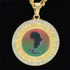 Mode Mannen Sieraden Afrika kaart Strass Hanger Kristallen Ketting Vintage Goud Hip Hop Mannen Vrouwen Gift