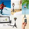 Bluetooth Extendable Selfie Stick with Wireless Remote Shutter Monopods Tripod Stand for iPhone Samsung S10 Huawei Xiaomi Phone Smartphones