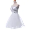 Blue/White/Pink Beaded Short Evening Dresses Formal Dresses Sweetheart Prom Homecoming Gown Ball Girl Dresses HY1367