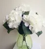 하나의 수국 무리 꽃 다섯 머리 인공 실크 꽃 시뮬레이션 수국 다섯 꽃은 8 색 헤드 웨딩 크리스마스 장식