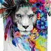 Bunte Feder-Löwe ​​3D T-Shirts Eignung-kurze Hülsen-Blumen-T-Shirt gotischer Löwe-T-Stück übersteigt Sommer-zufällige Männer 2018 Streetwear