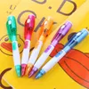 Ny unik bollpunktpenna LED Light Flowlight Pen Multi-Function Ball-Point Pen School Office Supplies Studediamond Pennor LX0264