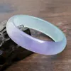 Natural Hotan quartzite jade bracelet violet Hibiscus peach jade female models