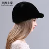 Chapéus de pele de vison Feminino Gorro De Pele De Malha Chapéus Para O Inverno Mulheres Gorros 2017 moda russa chapéu cap para mulheres elásticas tricô tampas D18110102