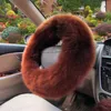 2018 Cheap longo Plush Quente Steering Capa de lã Roda Handbrake Car Acessório Auto Fur 3pc