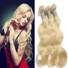 YUNTIAN capelli peruviani onda del corpo 3 bundle fasci di tessuto 100% capelli umani # 613 candeggina bionda trama di capelli non remy 8-26 pollici spedizione gratuita