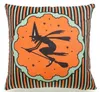 Halloween decorative abstract pumpkin treat or trick home decor square throw pillow case covers cotton linen pillowcases for couch patio