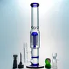 Szkło Bong 8 Ramię Drzewo Perc Wodne Rury 18mm Wspólna DAB Prosta Rury Proste Bongs Tube z Ceramic Carb Cap 1003