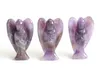 1.5 pouces naturel Chakra améthyste Lapis Quartz oeil de tigre pierre sculpté cristal Reiki guérison ange gardien aile Figurine 1 pièces