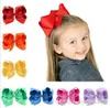 Menina de 6 polegadas Crianças Cabelo Bow Boutique Grosgrain Ribbon Clipe Hairbow Grande Bowknot Pinwheel Hairpins