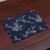 Rectangle Vintage Chinese Silk Placemat Bowl plate Dining Table Mat Fashion Simple Brocade Dinner Protective Pad 40x32cm 10pcs/lot