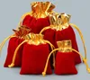 赤ゴールドジュエリーポーチペンダントネックレスビーズブレスレットギフト包装包装ストレージドローストリングバッグ