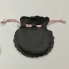Probeer 20 stks zwart fluwelen pouch tas roze koord fit voor pandora charme kraal ketting oorbellen ring hanger sieraden verpakking nieuwe aankomst