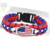 Mężczyźni World Cup Alloy Flag Glow Charm Bransoletki Australijska / Portugalia / Saudyjska Arabia / Belgia Handmade Paracord Bransoletka