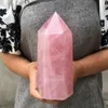 Hot koop! Grote maat Natural Rose Quartz Crystal Wand Point Obelisk Healing Natuurstenen en Mineralen voor Woondecoratie Gratis verzending